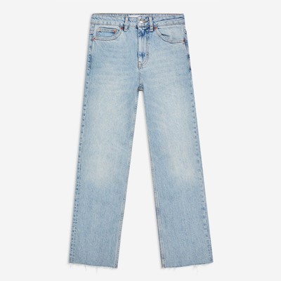 Bleach Raw Hem Straight Leg Jeans from Topshop