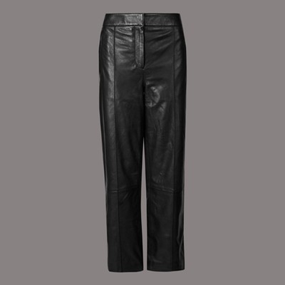 Leather Straight Leg Trousers