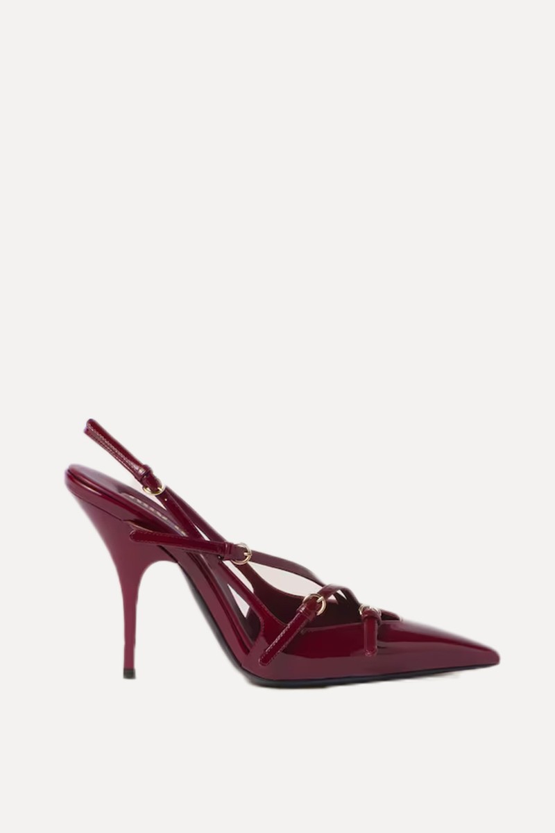 Patent Leather Slingbacks With Buckles from Miu Miu