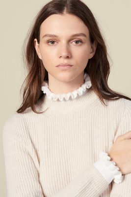 High Neck Sweater With Contrasting Cuffs from Sandro