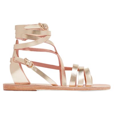 Satira Metallic Leather Sandals from Ancient Greek Sandals 