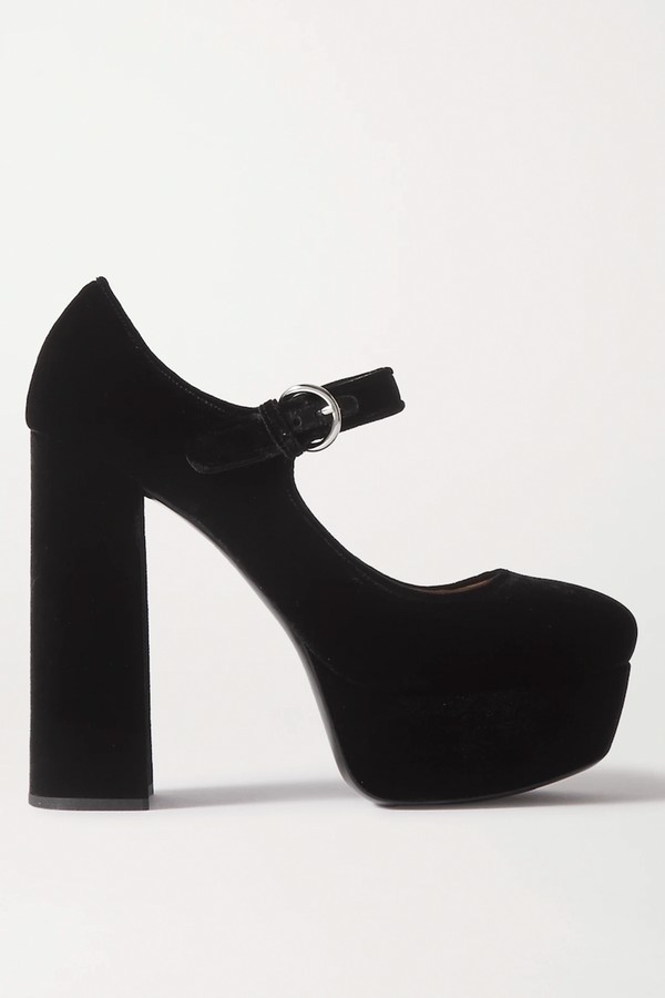 Velvet Platform Pumps from Miu Miu