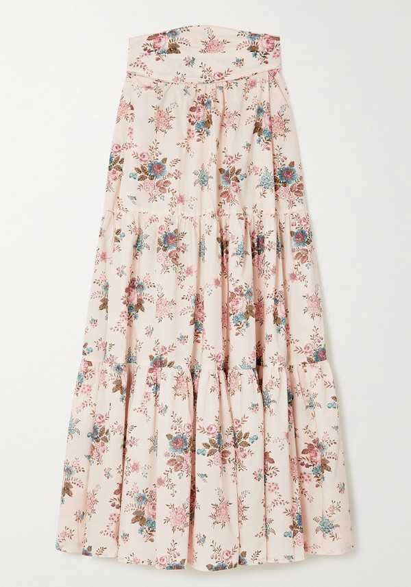 Tati Floral-Print Midi Skirt from Anna Mason
