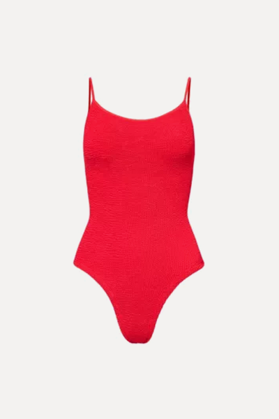 Petra Scoop-Neck Crinkle-Textured Swimsuit from Hunza G