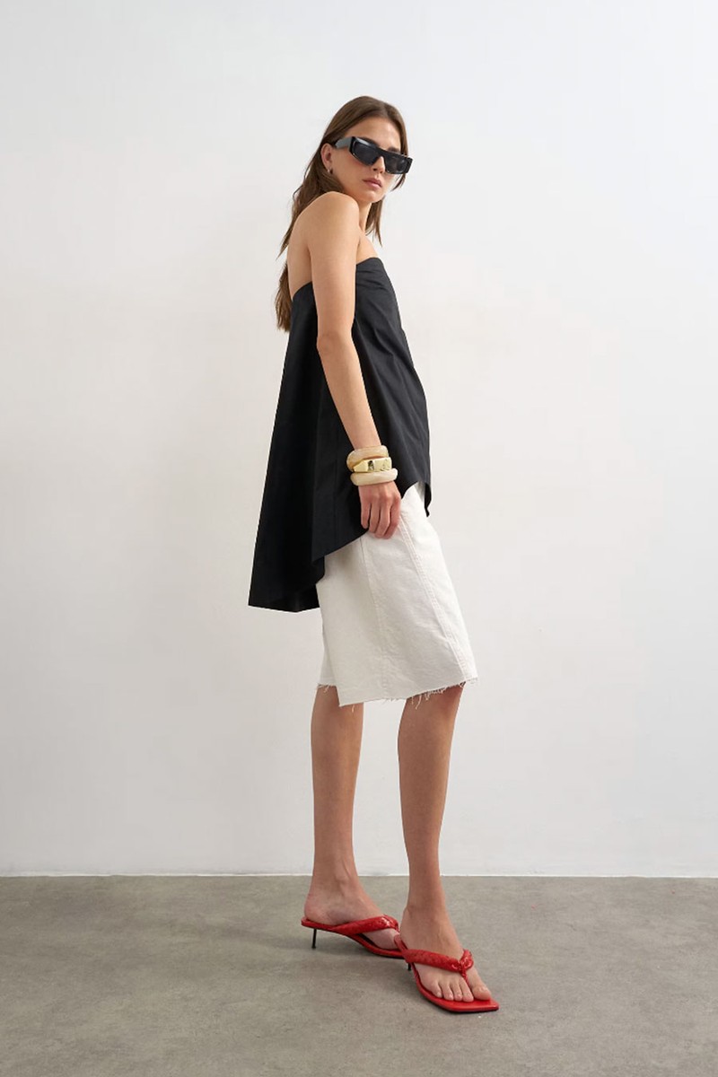 High Low Bandeau Top