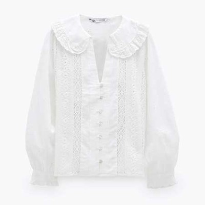 Shirt With Cutwork Embroidery