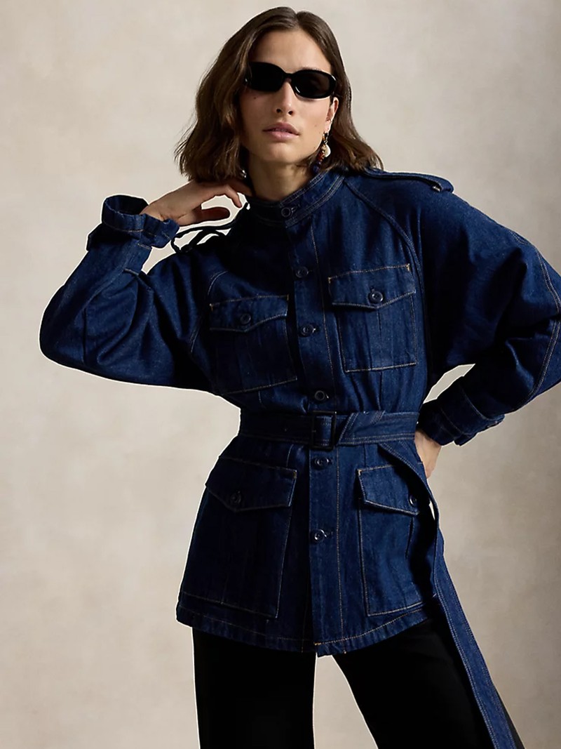 Belted Denim Utility Jacket