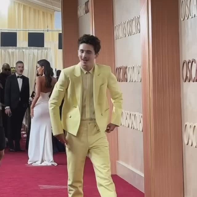 We saw Timothée Chalamet wearing a butter yellow suit, so we bought a butter yellow suit 🧈🤩

