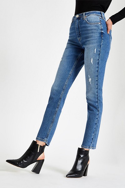 Mid Blue Skinny Fit Denim Jeans