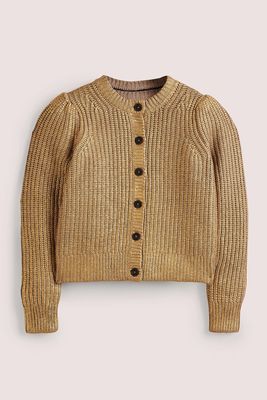 Ribbed Gold Cardigan from Boden