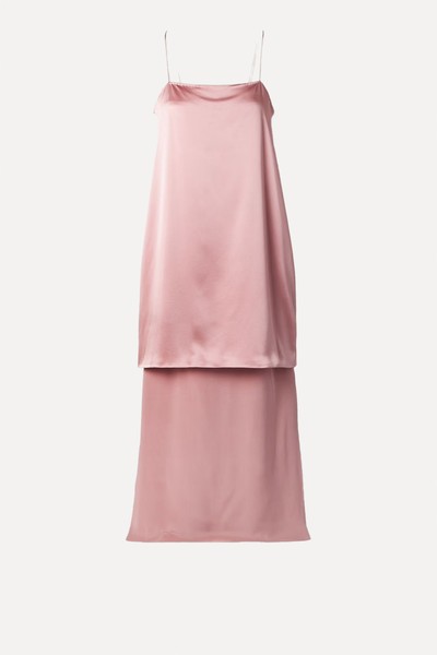 Layered Silk-Crepe & Satin Midi Dress from ADAM LIPPES