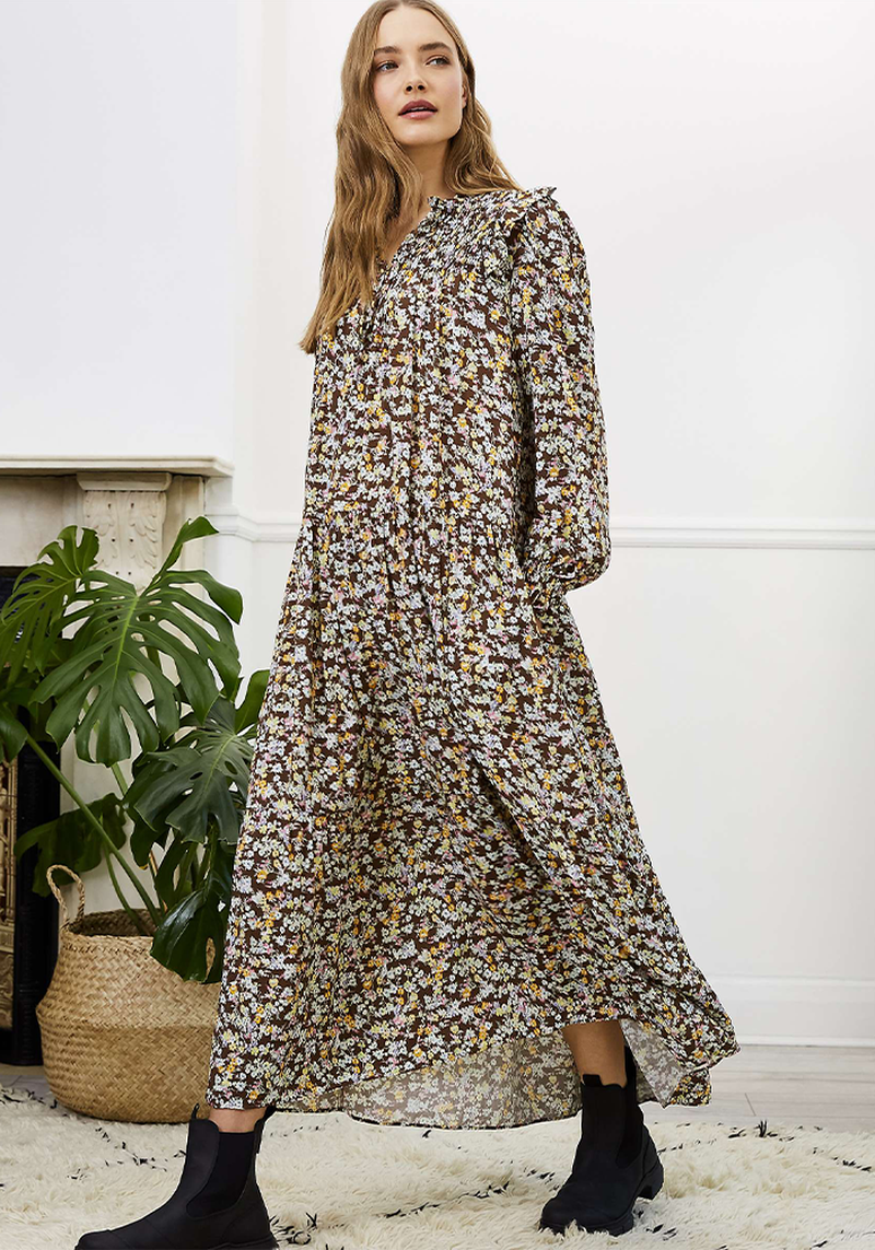 Stefania Floral Print Maxi Dress from Baukjen