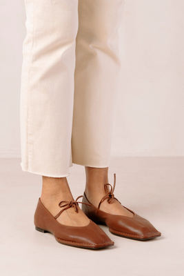Sway - Brown Leather Ballet Flats from Alohas