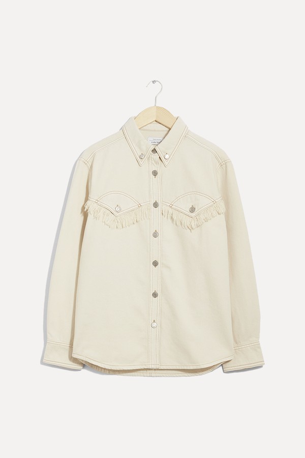 Fringed Oversized Denim Shirt from & Other Stories