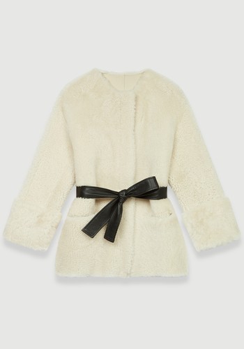 Belted Shearling Coat