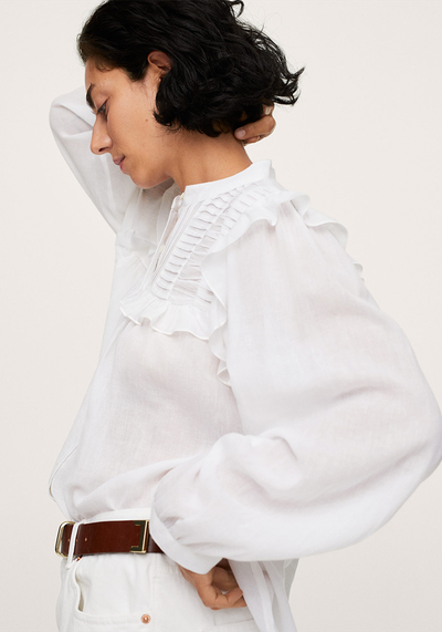 Ruffled Cotton Blouse  from Mango 