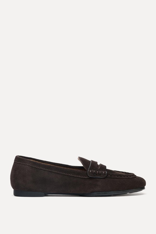 Split Suede Loafers