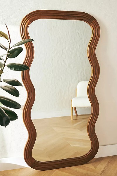 Frances Mango Wood Wiggle Frame Mirror  from Anthropologie