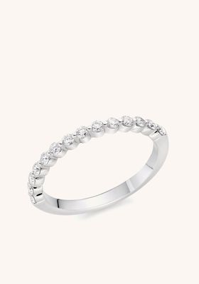 Starlit Platinum Diamond Half Eternity Wedding Ring