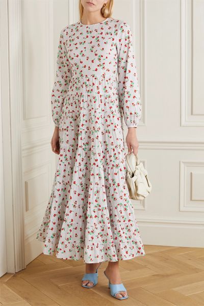 Pip Tiered Floral-Print Fil Coupé Cotton Maxi Dress from Rixo