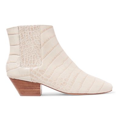 Croc-Effect Vegan Leather Ankle Boots from Nanushka