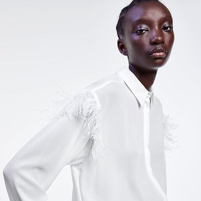 Shirt With Feathers from Zara