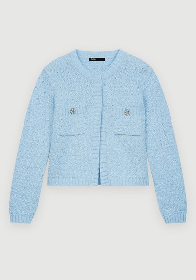 Marguerite Button-Embellished Knitted Cardigan from Maje