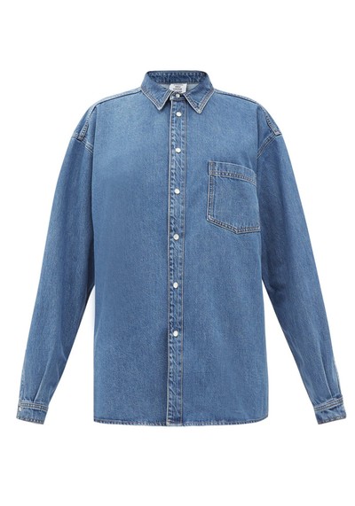 Logo-Print Cotton-Denim Shirt from Vetements