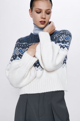 Jacquard Sweater With Full Sleeves from Zara