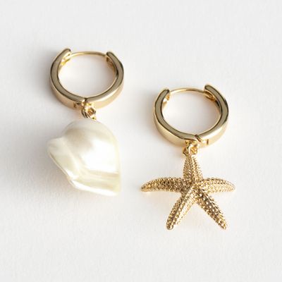 Mismatch Seashell Hoop Earrings from & Other Stories