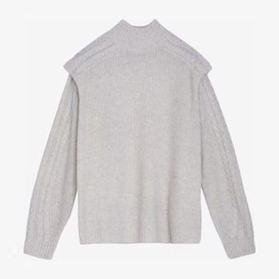 Cable-Knit Purl Cape Sweater from Massimo Dutti
