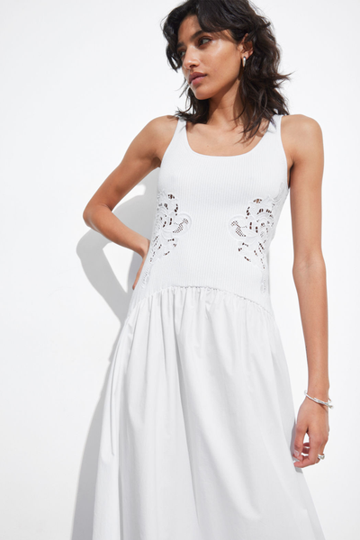 Embroidered Tank Midi Dress