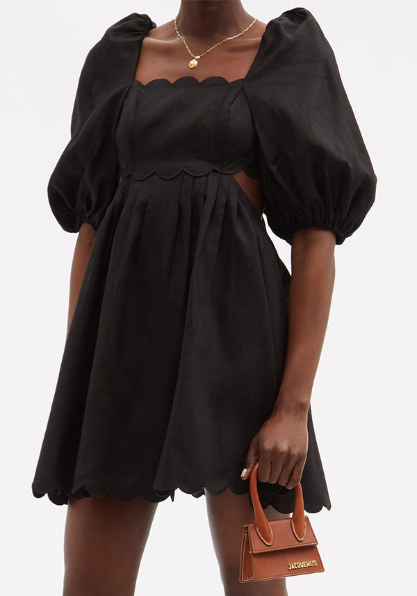 Mae Scalloped Cutout Linen Mini Dress from Zimmermann