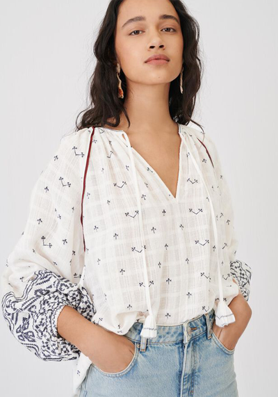 Embroidery Blouse With Low Neck from Maje