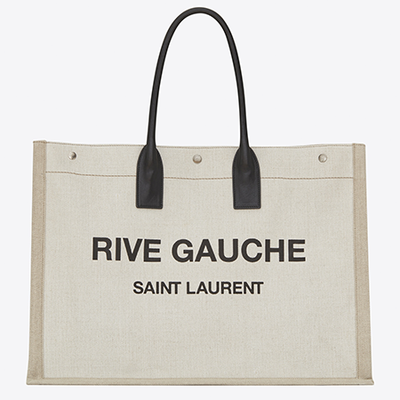 Rive Gauche Tote In Linen & Leather from Saint Laurent