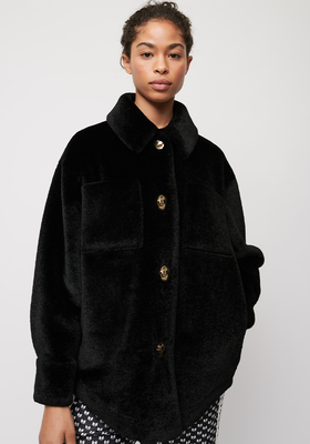 Oversized Fur-Effect Overshirt from Maje