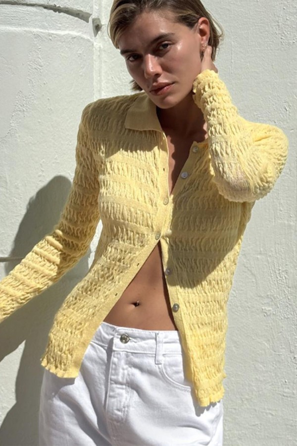 Textured Knit Polo Top from Zara