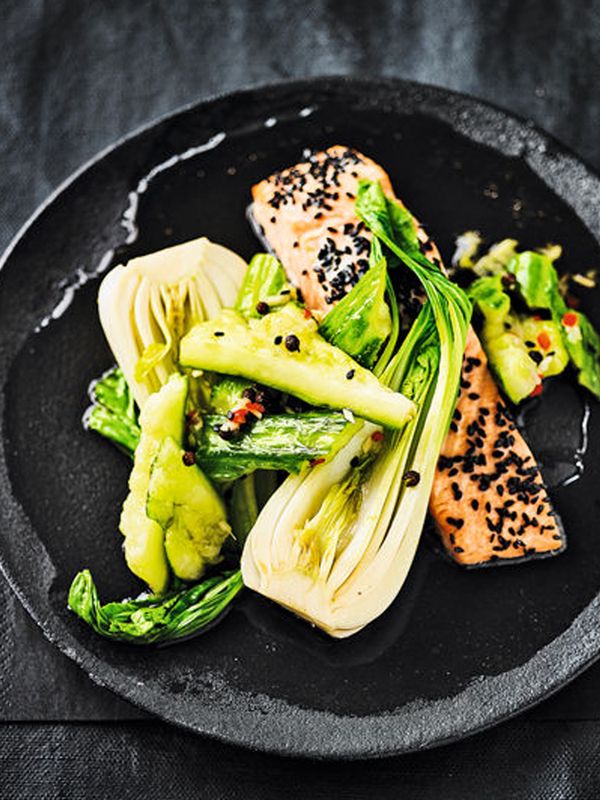 Salmon With Chinese Cucumber Salad