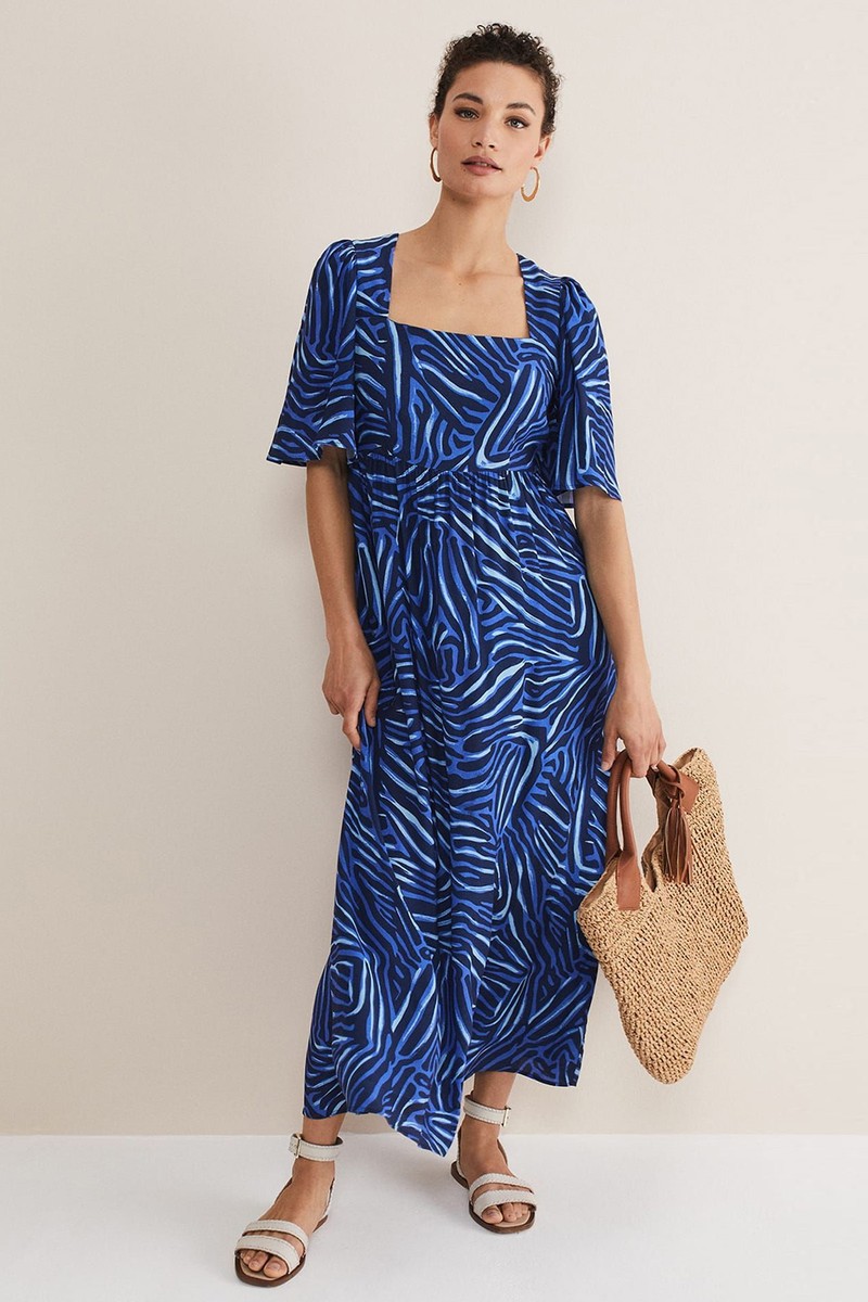 Ayesha Zebra Print Midi Dress