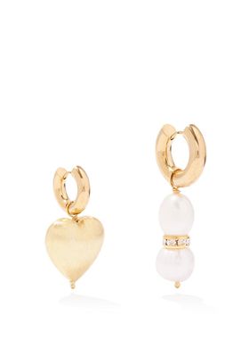 Pearl & Gold-Plated Hoop Earrings & Charm Set from Timeless Pearly
