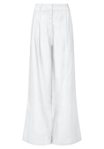 Rivello White Linen Wide Leg Trouser from Asceno