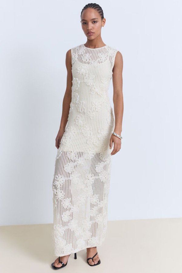 Floral Crochet Dress from Mango