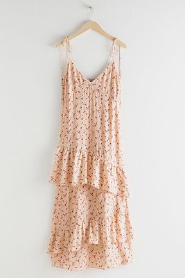 Ruffled Shoulder-Tie Maxi Dress from & Other Stories