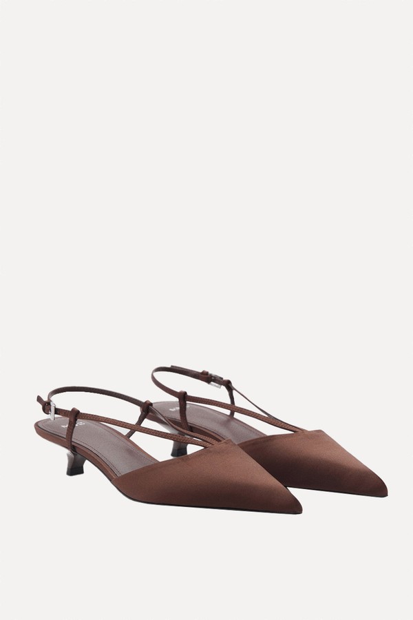Satin Kitten Shoe With Straps from Mango