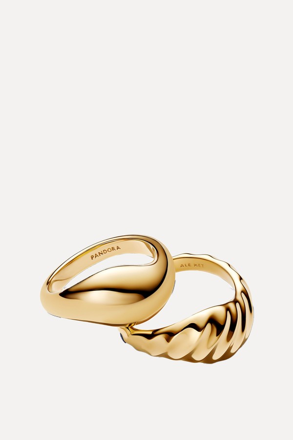 Rippled Stacking Rings 14k Gold Plating