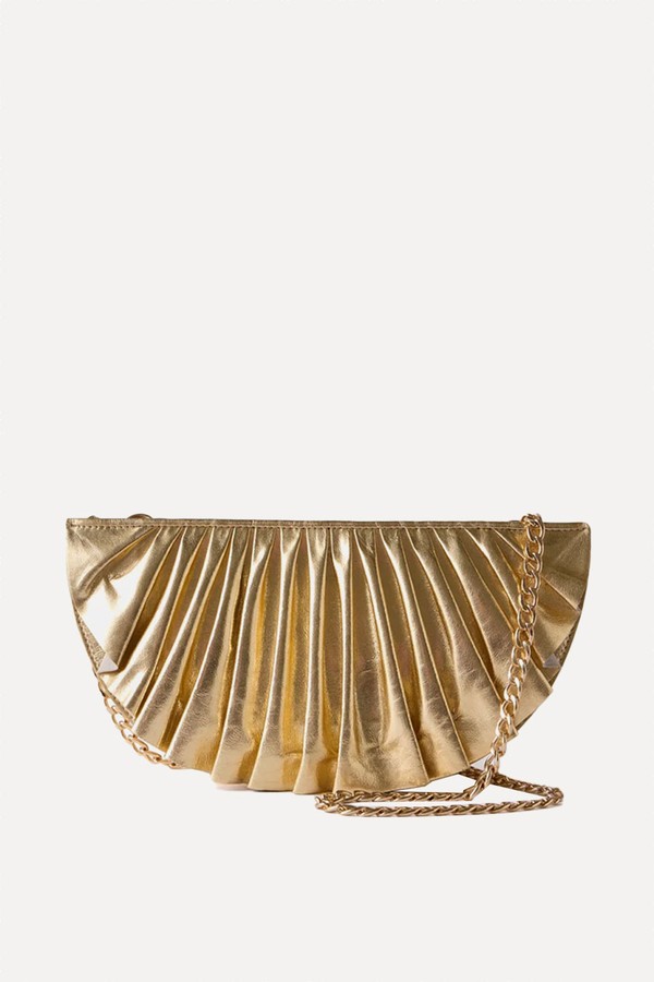 Leather Pleated Clutch Bag from Mint Velvet