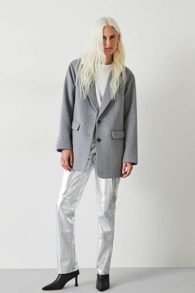 Silver Leather Trousers