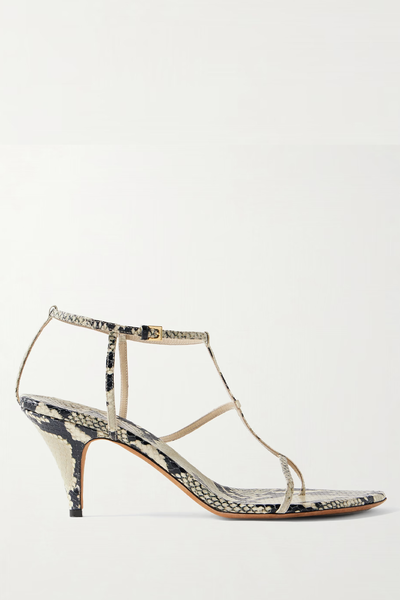 Jones Snake-Effect Leather Sandals from Khaite