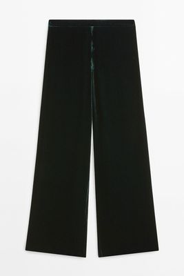 Velvet Palazzo Trousers from Massimo Dutti