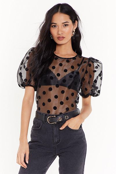 Air Time Polka Dot Organza Blouse